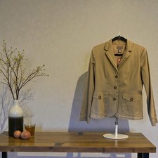 KENAR WOMENS SIZE 6 BEIGE LINED BLAZER JACKET With Stitching Accents NEW TAG