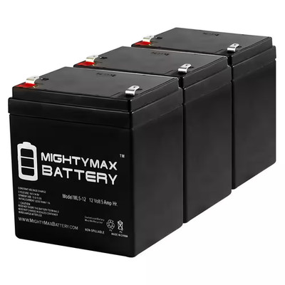 12-Volt 5AH SLA Replacement Battery for BB SHR7-12-3 Pack