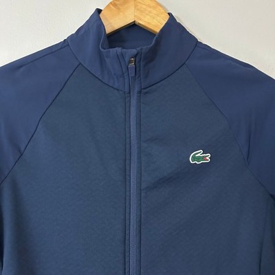 Lacoste Sport Track Jacket Women 40 Medium Navy Blue Full Zip Tennis Preppy