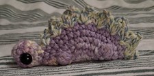 handmade crochet mini cute purple stegosaurus dinosaur