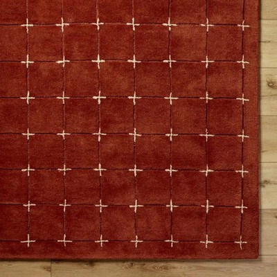 Hand-Tufted Terracotta Wool Rug: Modern Designer Carpet for living room bed room