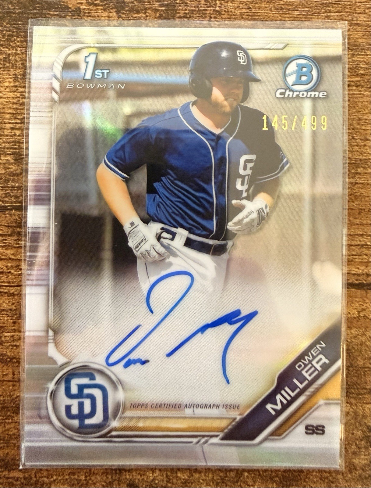 2019 Bowman Chrome Prospects Auto Refractor /499 Owen Miller #CPA-OM Auto