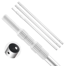 Telescopic Aluminum Pool Pole, Adjustable Length 3.4 to 15 ft with Twist Lock