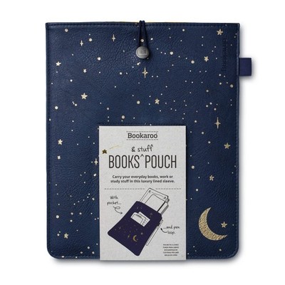 IF Bookaroo Books Stuff Pouch - Moon & Stars, Dark Blue/Gold Books & Stuff Pouch