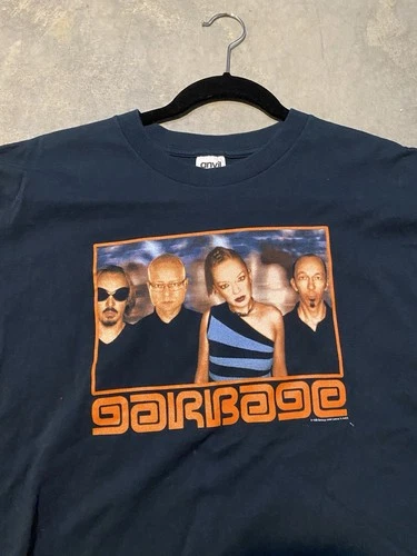 GARBAGE Band Tour T Shirt Size L Grunge Music E 1990s vintage concert t-shirt, vintage, single stitch, B+ condition