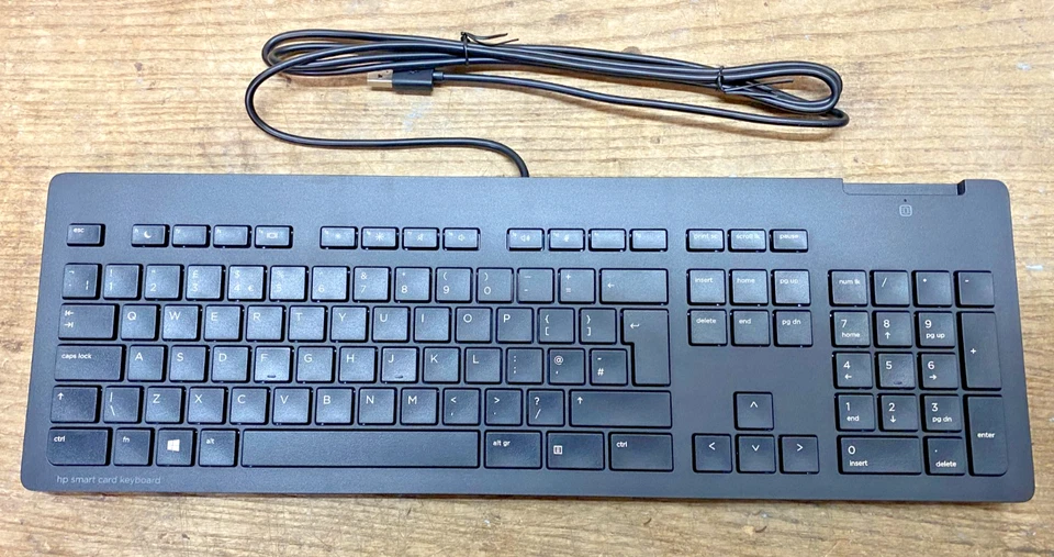 New HP USB Keyboard TPC-C001K Slim Built-in Smart Card Reader USCCID-UK Layout - Image 2 of 4