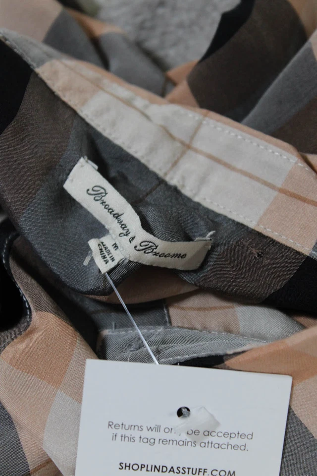 Блузка на пуговицах женская Broadway & Broome шелковая клетчатая с принтом топ оранжевая размер M - Изображение 4 из 4