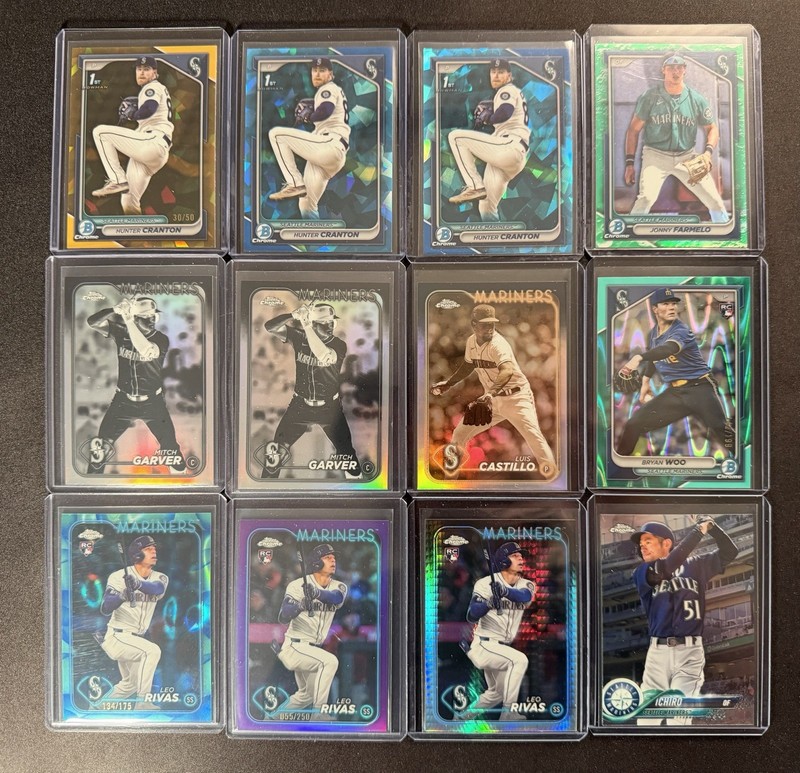 (58) Seattle Mariners Team Lot 2024-25 Topps Bowman Chrome Rookies/Parallels