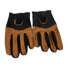 Riparo Motorsports Men's Leather Two Tone Brown Black Driving Gloves XL