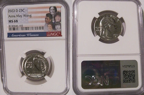 2022 D Anna May Wong 25c NGC MS 68 American Women Quarter