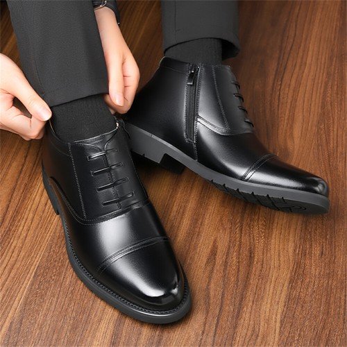 Para hombre Impermeables Botas de Nieve Cálidas Invierno Top Alto Negocios Formales Zapatos de Cuero - Imagen 3 de 12