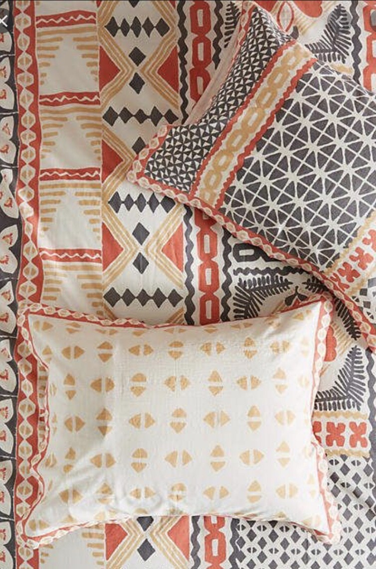 Подушка Anthropologie Sham Кораллово-серый цвета слоновой кости Simone Cotton Стандартный набор из 2 шт НОВИНКА 15590₽