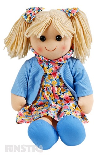 Hopscotch Collectibles Harriet Doll | Dress Blue Jacket Rag Doll Plush Soft Toy - 第 1/2 張圖片
