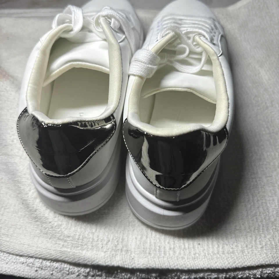 Madden Girl Josiiee White Paris Platform Sneakers women 9 Brand New White/silv - Image 4 of 4