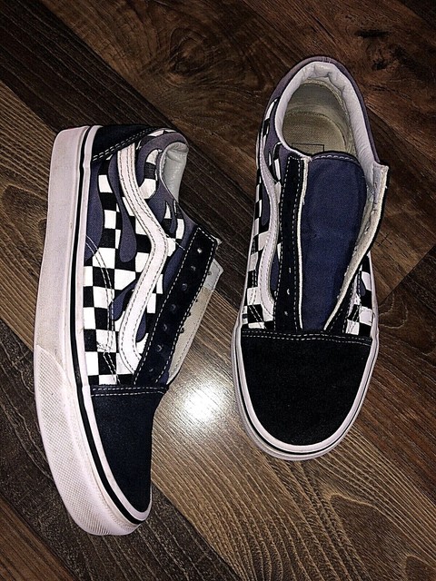 vans ward checkerboard blue