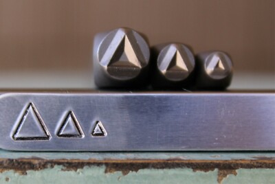 SUPPLY GUY 2mm/4mm/6mm Triangle Metal Punch Design 3 Stamp Set SGCH-395396397