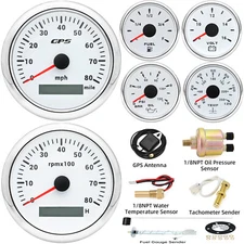 6 Gauge Set 85mm GPS Speedometer 80MPH Waterproof for Marine Boat Car Truck ATV 