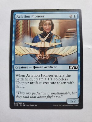 MTG Magic The Gathering Card Aviation Pioneer Creature Human Artificer Blue  M19 | eBay