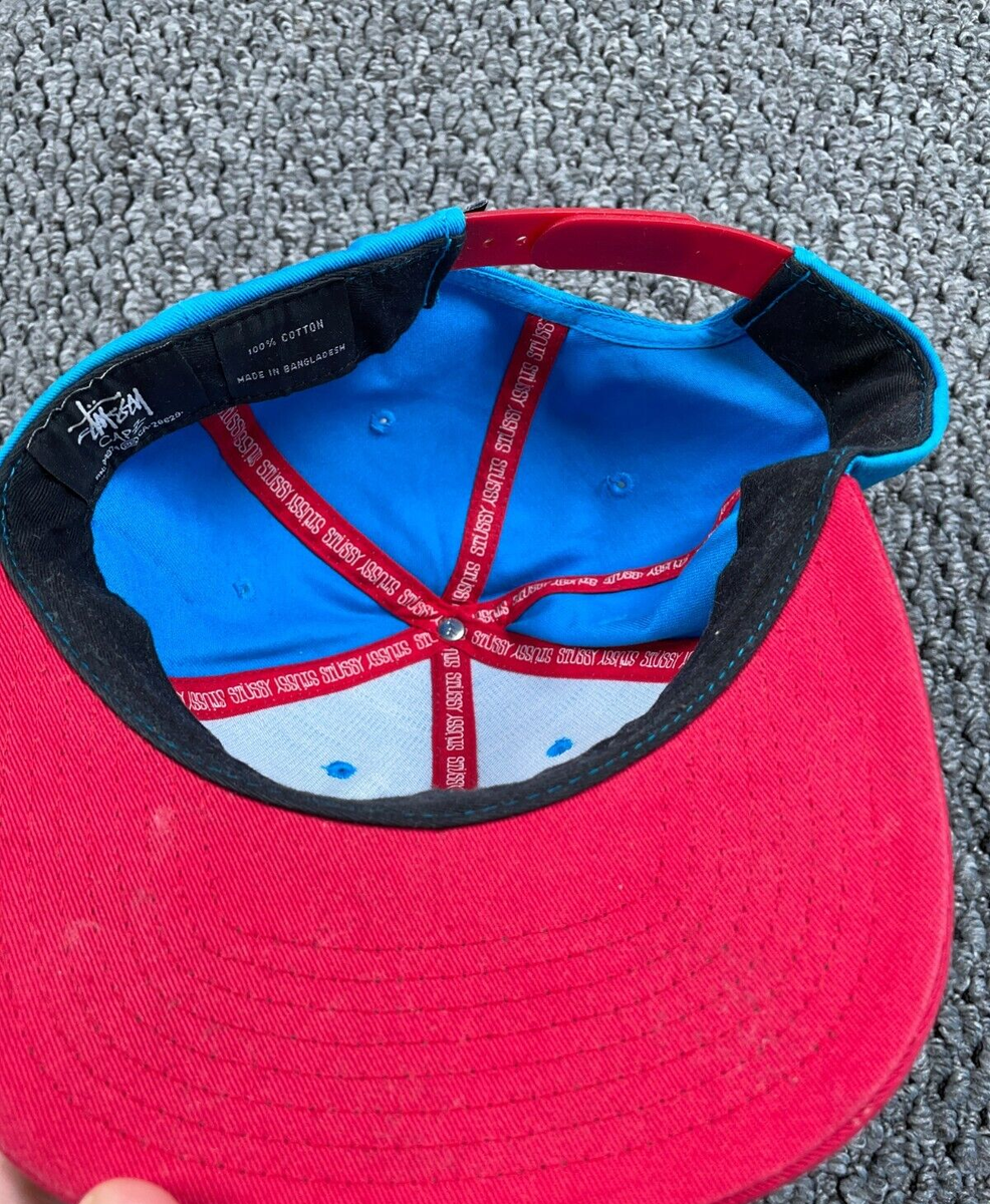 Stussy Embroidered Snapback Hat Adult One Size Blue Red Streetwear