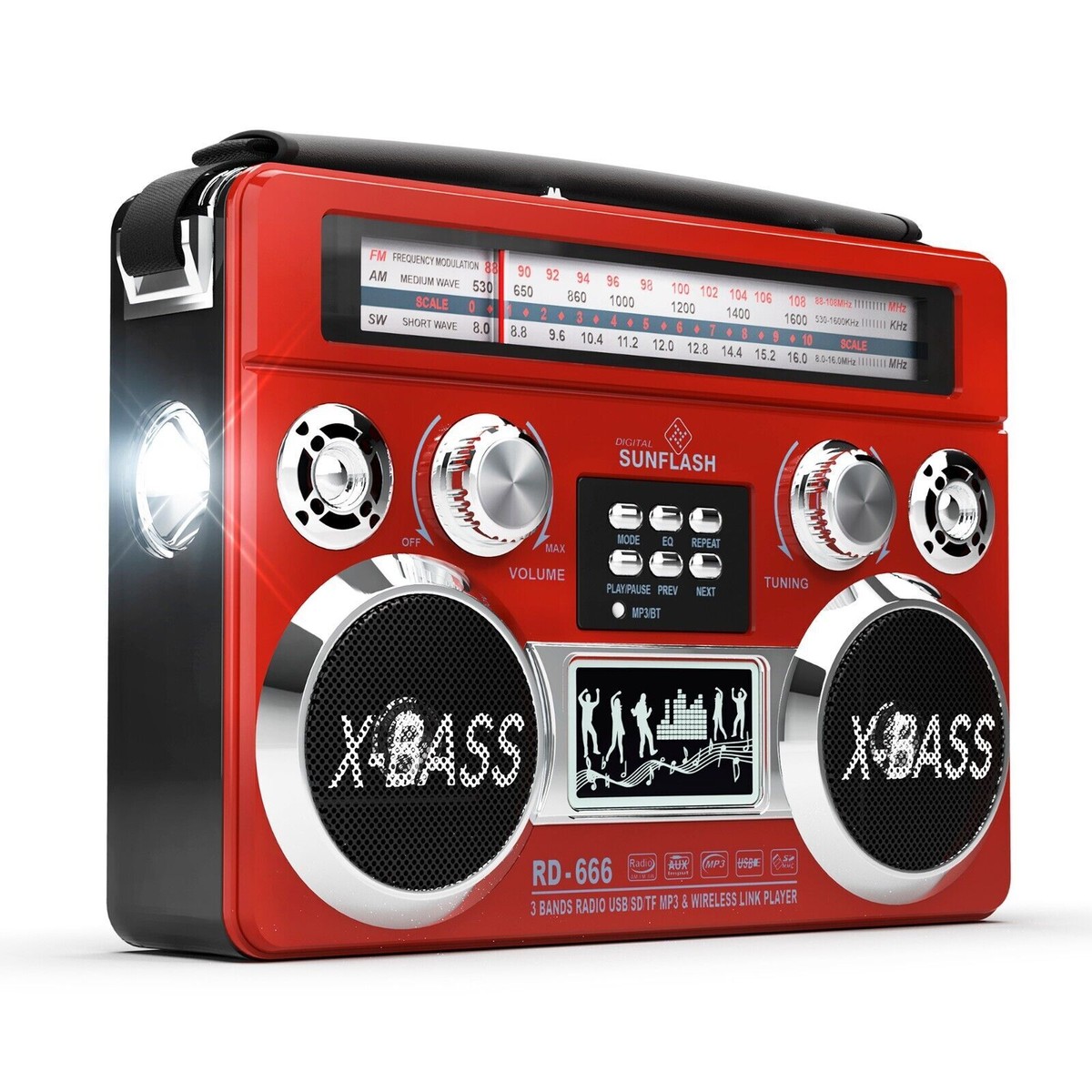 New RD-666 Retro AM/FM/SW 3-Band Portable Radio w/ Bluetooth
