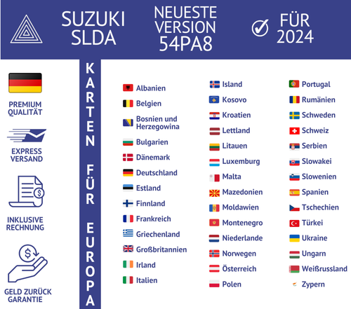 SUZUKI SLDA 2024 54PA8 EU & UK Navi SD Karte VITARA SWIFT IGNIS S-CROSS BALENO - Afbeelding 3 van 8