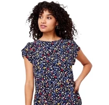 LOFT Heart Tulip Sleeve Peplum Top Sz S NWT