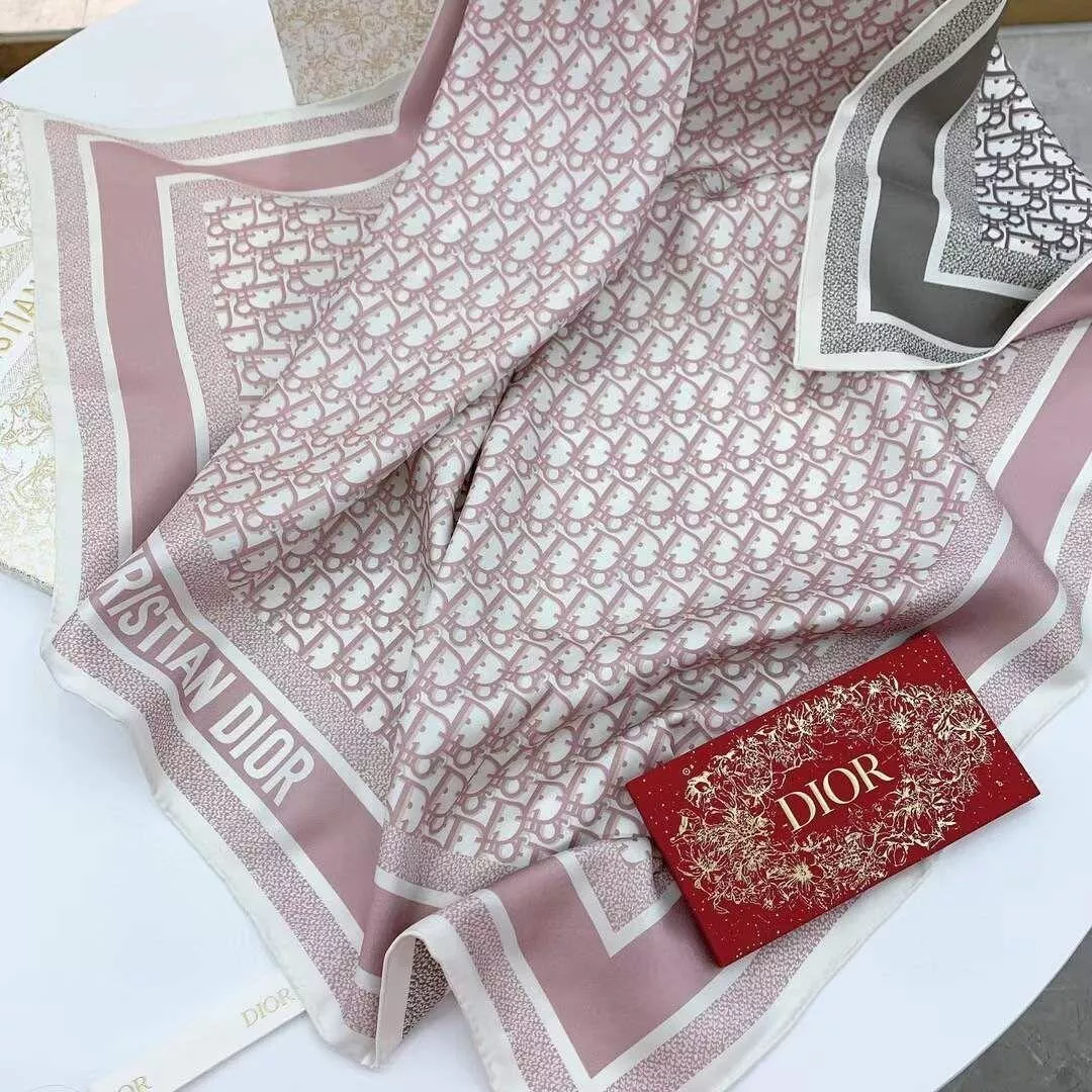 Christian Dior foulard double face en soie foulard 90*90