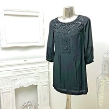 Dickens & Jones Womens Black Smart Dress UK Size S 10 EU38 Vintage Genuine