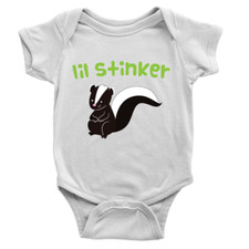 Lil Stinker Babygrow Funny Skunk Animal New Baby Body Suit Cute Present Gift