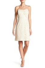 J.Crew Kelsey Strapless Dress in Leavers Lace up #b7678 Champagne SZ 00 $228 NEW