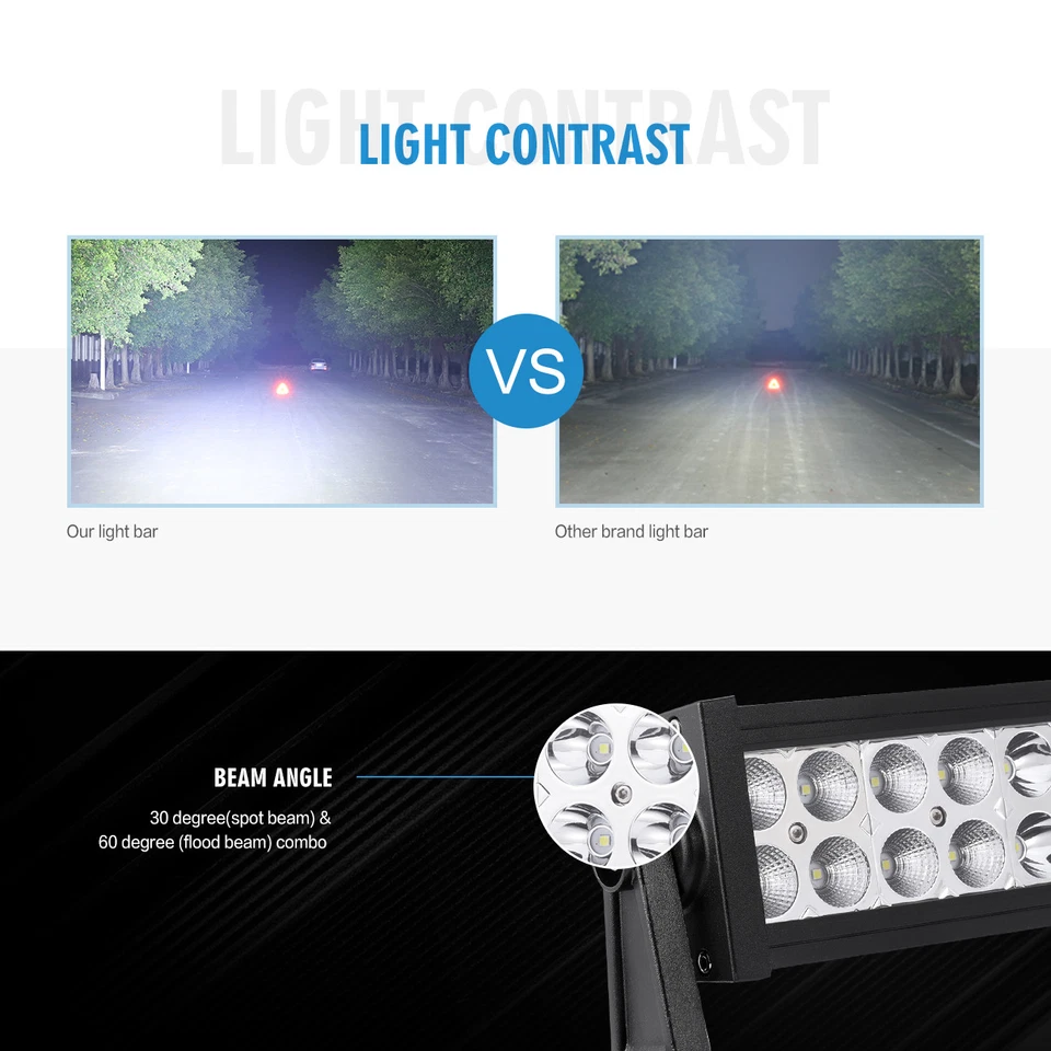 Barra de luz de trabalho LED 22"" POLEGADAS 280W combo ponto inundação para Jeep Wrangler JK TJ YJ CJ - Imagem 4 de 4