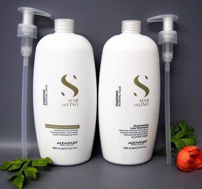 DUO w/ PUMPS  Alfaparf Illuminating Low Shampoo and Conditioner 1000ml / 33.8oz