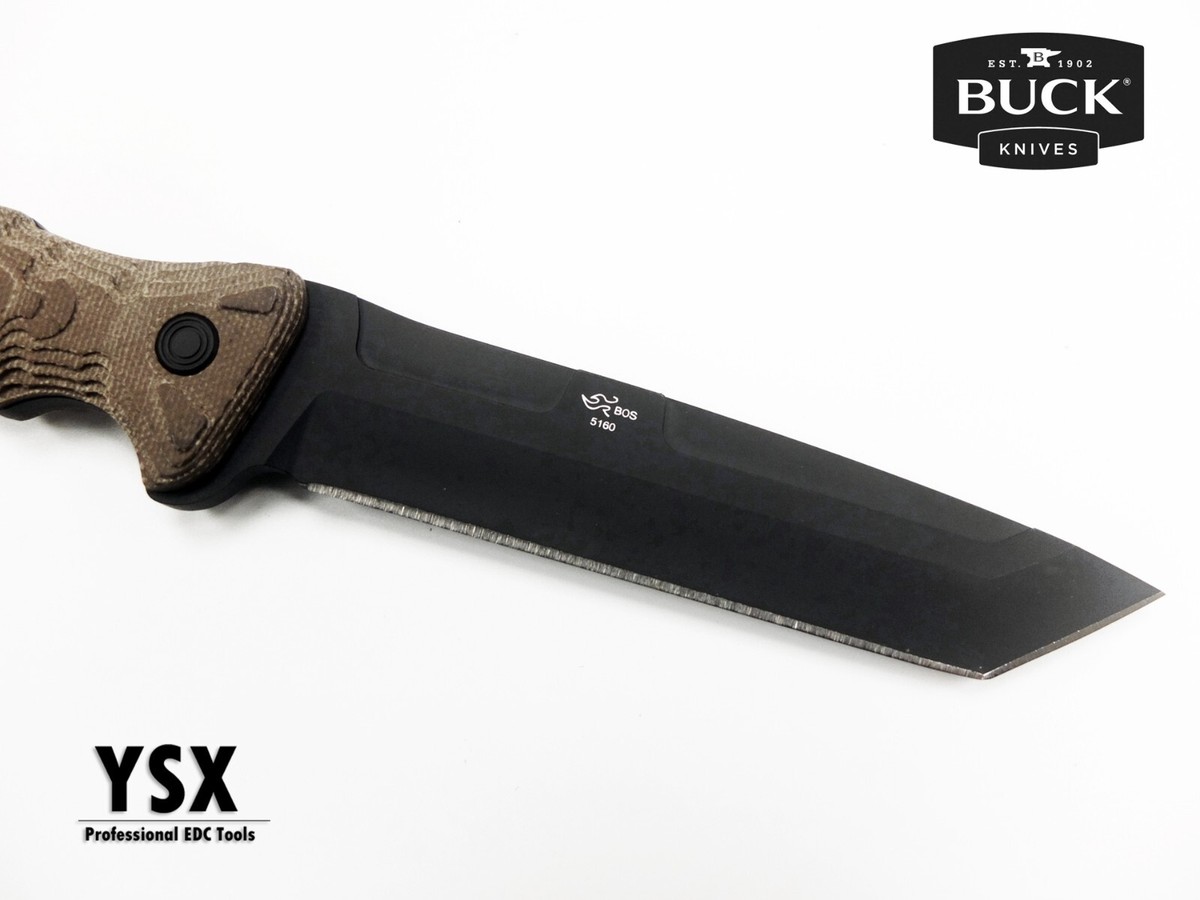 Buck Knives 893 Ground Combat Tanto Fixed Blade Knife 5160 Carbon