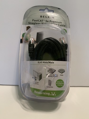 Belkin RJ-45 FastCAT 5e Premium Snagless Netzwerkkabel 14 Fuß lang Stecker/Stecker - Bild 1 von 3