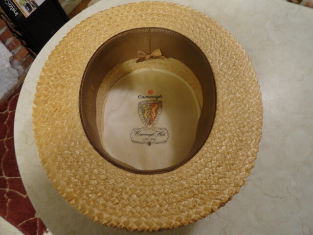 Vintage Cavanagh Hats Of New York Straw Boater Hat Littler