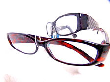 2 Lady READING GLASSES power 1.50 Wide fashion pattern Frames clear UV lense