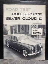 ORIGINAL CAR DEALER BROCHURE VINTAGE 1960 ROLLS ROYCE SILVER CLOUD II ROAD TRACK