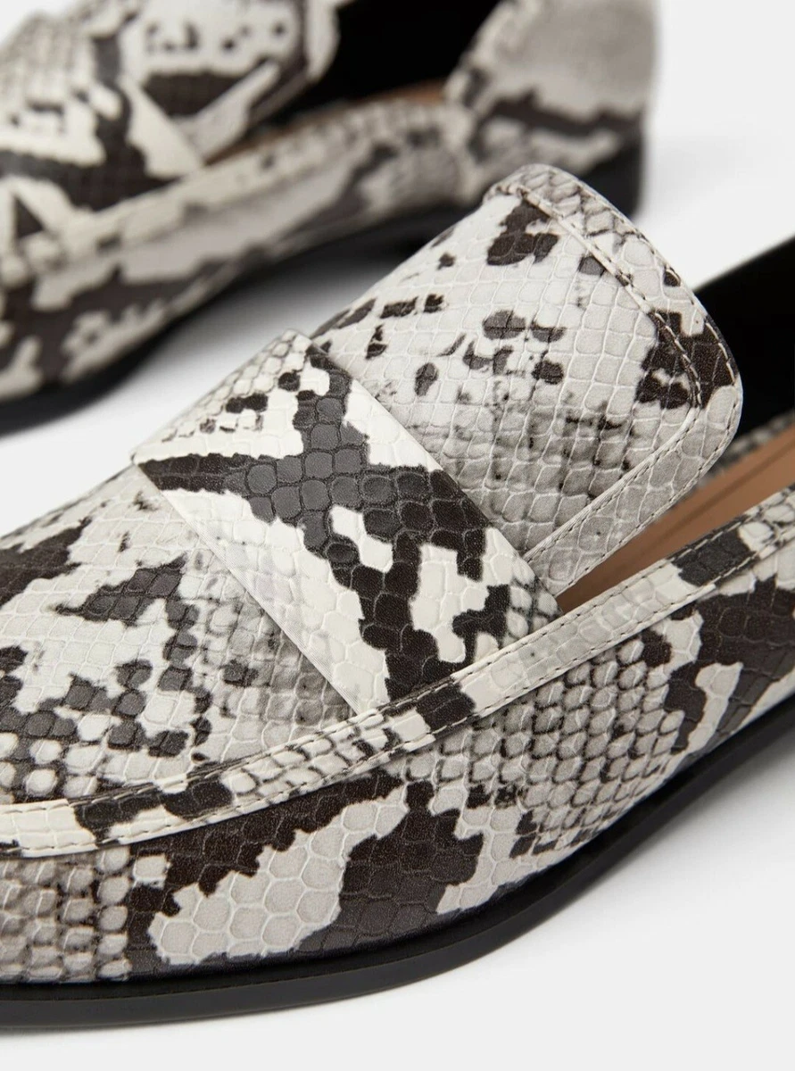 Zara hotsell snakeskin loafers