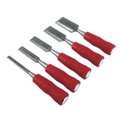 Beveled Wood Chisel High Carbon Steel 5 Piece Set 1/4'', 1/2'', 3/4'', 1'' & 1-1/4''