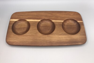 Corelle Coordinates Wood Serving Board Base Dip Tray 12x6.25 Fits 3-6 oz bowls