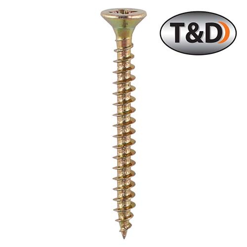 Timco 12Pcs Solo Woodscrews - 5.0x50mm PZ Double Countersunk Yellow Zinc Coated