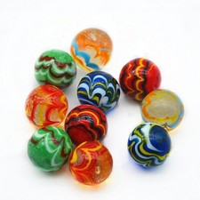 Biglie di Vetro - Decorative Colorate Mini Biglia per Bambini (10 Fatte a Mano)