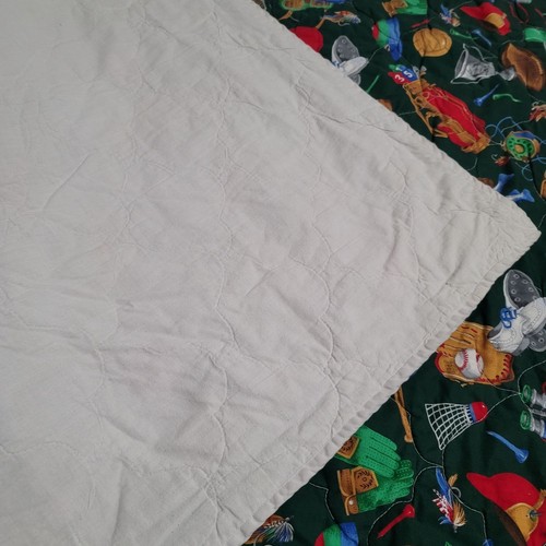 Homemade Baseball Logo Blue Multicolored Bed Quilt Unisex Twin Size - Picture 7 of 7
