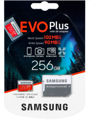 SAMSUNG EVO Plus Micro SD Karte 256GB Class10 SDXC Speicherkarte Memory Card