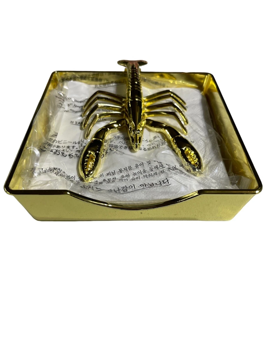 Lenox Kate Spade Two of a Kind Napkin Holder Lobster Gold plated