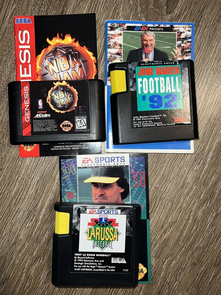 11 GAME SEGA GENESIS LOT 10 W/manuals, Madden, NBA Jam, NHL, College Football - Image 2 of 4
