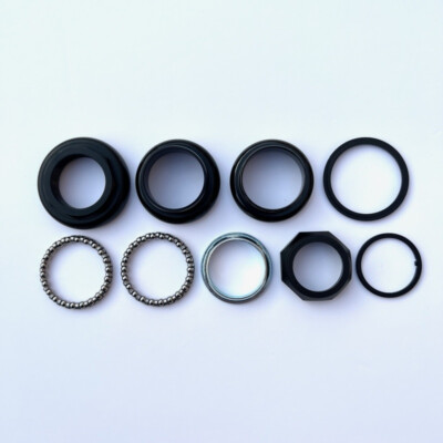 Brompton headbearing set 1 1/8'', aluminium - Black for P Line - 45-50g lighter