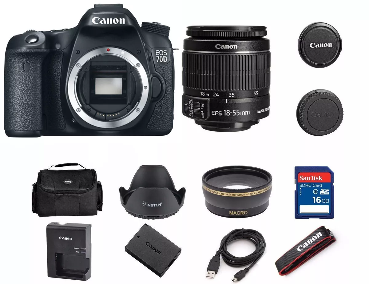 Canon 70D EOS DSLR Digital Camera with EF-S 18-55mm IS (2 LENSES) 1894C002