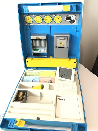 Vintage Petite Toy Play Case - Bank Banque – Classic 1980s Retro W Box Instruct - Picture 7 of 24