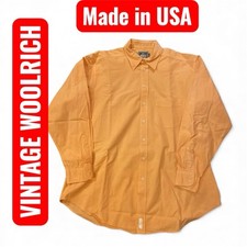 Vintage Woolrich Button Up Shirt Men’s XL Made In USA Orange Cotton